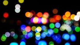 A blurry image of colorful lights.